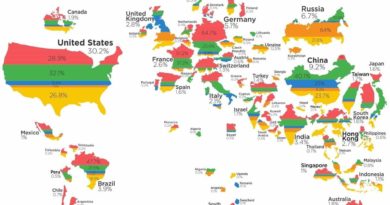 Map of World's Billionaires by Country and Origin