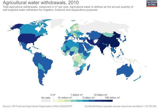 Global agricultural water withdrawals