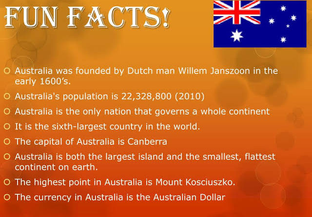 Fun Facts - Australia - RR Power School